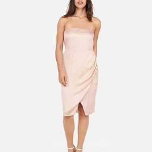 NWT Express Pink/Gold Strapless Sheath Dress XS